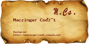 Maczinger Csát névjegykártya